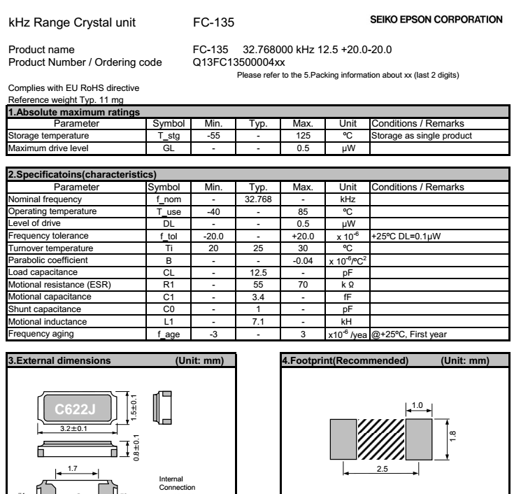 FC-135晶振規格書